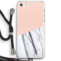 CaseCompany A touch of peach: iPhone 5 / 5S / SE Transparant Hoesje met koord