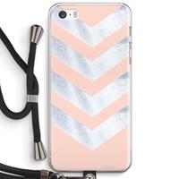 CaseCompany Marmeren pijlen: iPhone 5 / 5S / SE Transparant Hoesje met koord