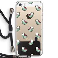 CaseCompany Vogeltjes: iPhone 5 / 5S / SE Transparant Hoesje met koord