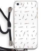 CaseCompany Hipster stripes: iPhone 5 / 5S / SE Transparant Hoesje met koord