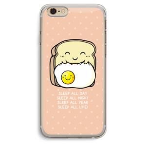 CaseCompany Sleep All Day: iPhone 6 Plus / 6S Plus Transparant Hoesje