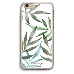 CaseCompany Tropical watercolor leaves: iPhone 6 Plus / 6S Plus Transparant Hoesje