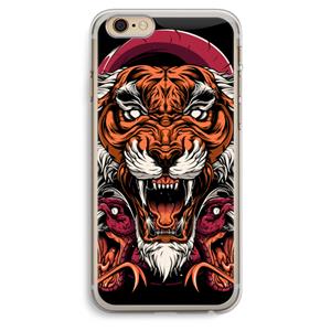 CaseCompany Tiger and Rattlesnakes: iPhone 6 Plus / 6S Plus Transparant Hoesje