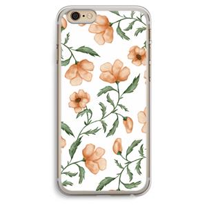 CaseCompany Peachy flowers: iPhone 6 Plus / 6S Plus Transparant Hoesje