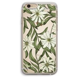CaseCompany Wit bloemenpatroon: iPhone 6 Plus / 6S Plus Transparant Hoesje