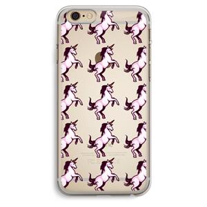 CaseCompany Musketon Unicorn: iPhone 6 Plus / 6S Plus Transparant Hoesje