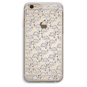 CaseCompany Zwanen: iPhone 6 Plus / 6S Plus Transparant Hoesje