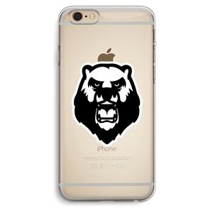 CaseCompany Angry Bear (white): iPhone 6 Plus / 6S Plus Transparant Hoesje