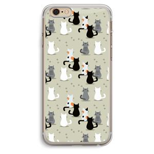 CaseCompany Katten: iPhone 6 Plus / 6S Plus Transparant Hoesje
