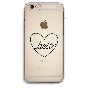 CaseCompany Best heart black: iPhone 6 Plus / 6S Plus Transparant Hoesje
