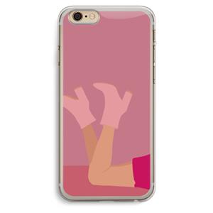 CaseCompany Pink boots: iPhone 6 Plus / 6S Plus Transparant Hoesje