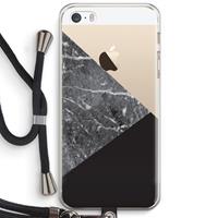 CaseCompany Combinatie marmer: iPhone 5 / 5S / SE Transparant Hoesje met koord