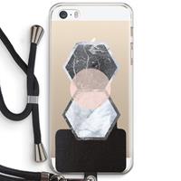 CaseCompany Creatieve toets: iPhone 5 / 5S / SE Transparant Hoesje met koord