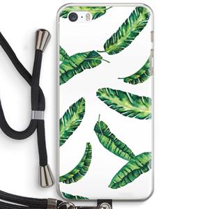 CaseCompany Lange bladeren: iPhone 5 / 5S / SE Transparant Hoesje met koord