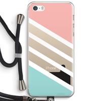CaseCompany Strepen pastel: iPhone 5 / 5S / SE Transparant Hoesje met koord