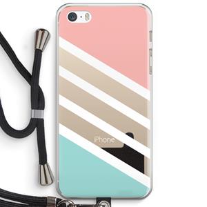 CaseCompany Strepen pastel: iPhone 5 / 5S / SE Transparant Hoesje met koord