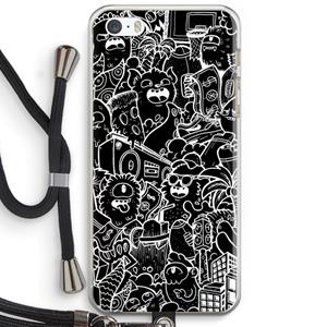 CaseCompany Vexx Black City : iPhone 5 / 5S / SE Transparant Hoesje met koord