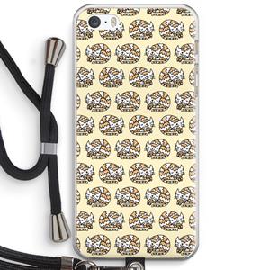 CaseCompany Slapende poes: iPhone 5 / 5S / SE Transparant Hoesje met koord