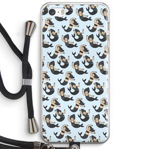 CaseCompany Zeemeermin: iPhone 5 / 5S / SE Transparant Hoesje met koord