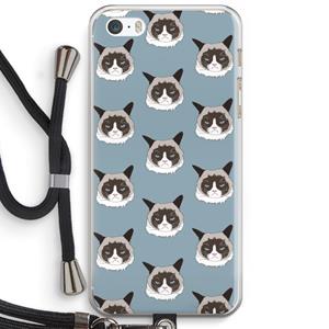 CaseCompany It's a Purrr Case: iPhone 5 / 5S / SE Transparant Hoesje met koord