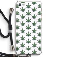CaseCompany Weed: iPhone 5 / 5S / SE Transparant Hoesje met koord