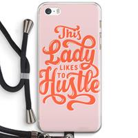 CaseCompany Hustle Lady: iPhone 5 / 5S / SE Transparant Hoesje met koord