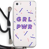 CaseCompany GRL PWR: iPhone 5 / 5S / SE Transparant Hoesje met koord