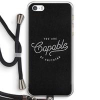 CaseCompany Capable: iPhone 5 / 5S / SE Transparant Hoesje met koord