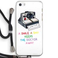 CaseCompany Smile: iPhone 5 / 5S / SE Transparant Hoesje met koord