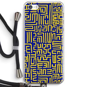 CaseCompany Majorelle Blue Print: iPhone 5 / 5S / SE Transparant Hoesje met koord