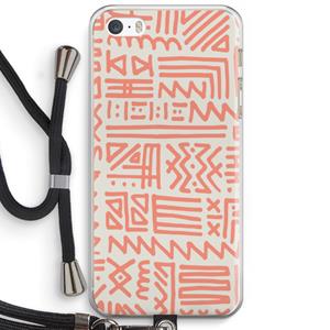 CaseCompany Marrakech Pink: iPhone 5 / 5S / SE Transparant Hoesje met koord