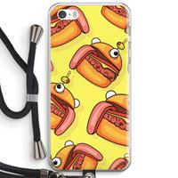 CaseCompany Hamburger: iPhone 5 / 5S / SE Transparant Hoesje met koord