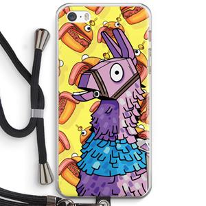 CaseCompany Loot Burger: iPhone 5 / 5S / SE Transparant Hoesje met koord