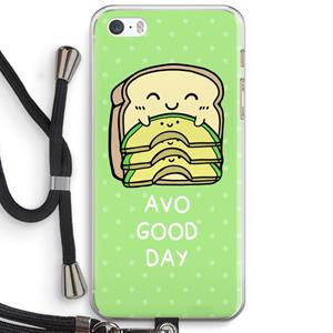 CaseCompany Avo Good Day: iPhone 5 / 5S / SE Transparant Hoesje met koord
