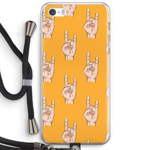 CaseCompany Rock: iPhone 5 / 5S / SE Transparant Hoesje met koord