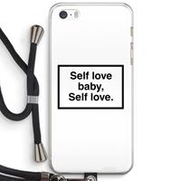 CaseCompany Self love: iPhone 5 / 5S / SE Transparant Hoesje met koord