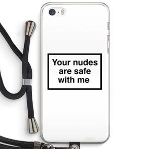 CaseCompany Safe with me: iPhone 5 / 5S / SE Transparant Hoesje met koord