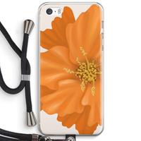 CaseCompany Orange Ellila flower: iPhone 5 / 5S / SE Transparant Hoesje met koord