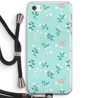 CaseCompany Small white flowers: iPhone 5 / 5S / SE Transparant Hoesje met koord