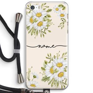 CaseCompany Daisies: iPhone 5 / 5S / SE Transparant Hoesje met koord