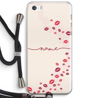 CaseCompany Kusjes: iPhone 5 / 5S / SE Transparant Hoesje met koord