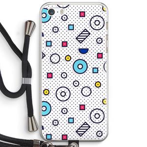 CaseCompany 8-bit N°9: iPhone 5 / 5S / SE Transparant Hoesje met koord