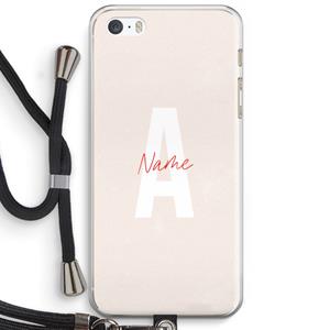 CaseCompany Strawberry Milkshake: iPhone 5 / 5S / SE Transparant Hoesje met koord