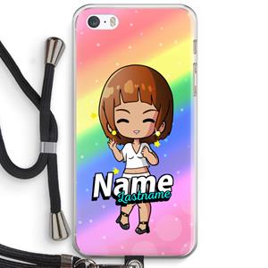 CaseCompany Chibi Maker vrouw: iPhone 5 / 5S / SE Transparant Hoesje met koord