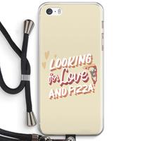 CaseCompany Pizza is the answer: iPhone 5 / 5S / SE Transparant Hoesje met koord