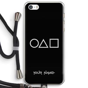 CaseCompany Squid Game: iPhone 5 / 5S / SE Transparant Hoesje met koord