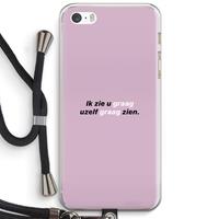 CaseCompany uzelf graag zien: iPhone 5 / 5S / SE Transparant Hoesje met koord
