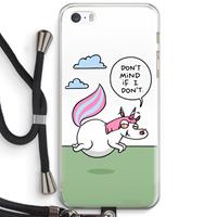 CaseCompany Unicorn: iPhone 5 / 5S / SE Transparant Hoesje met koord