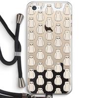 CaseCompany Uilen: iPhone 5 / 5S / SE Transparant Hoesje met koord