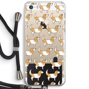 CaseCompany Doggy: iPhone 5 / 5S / SE Transparant Hoesje met koord